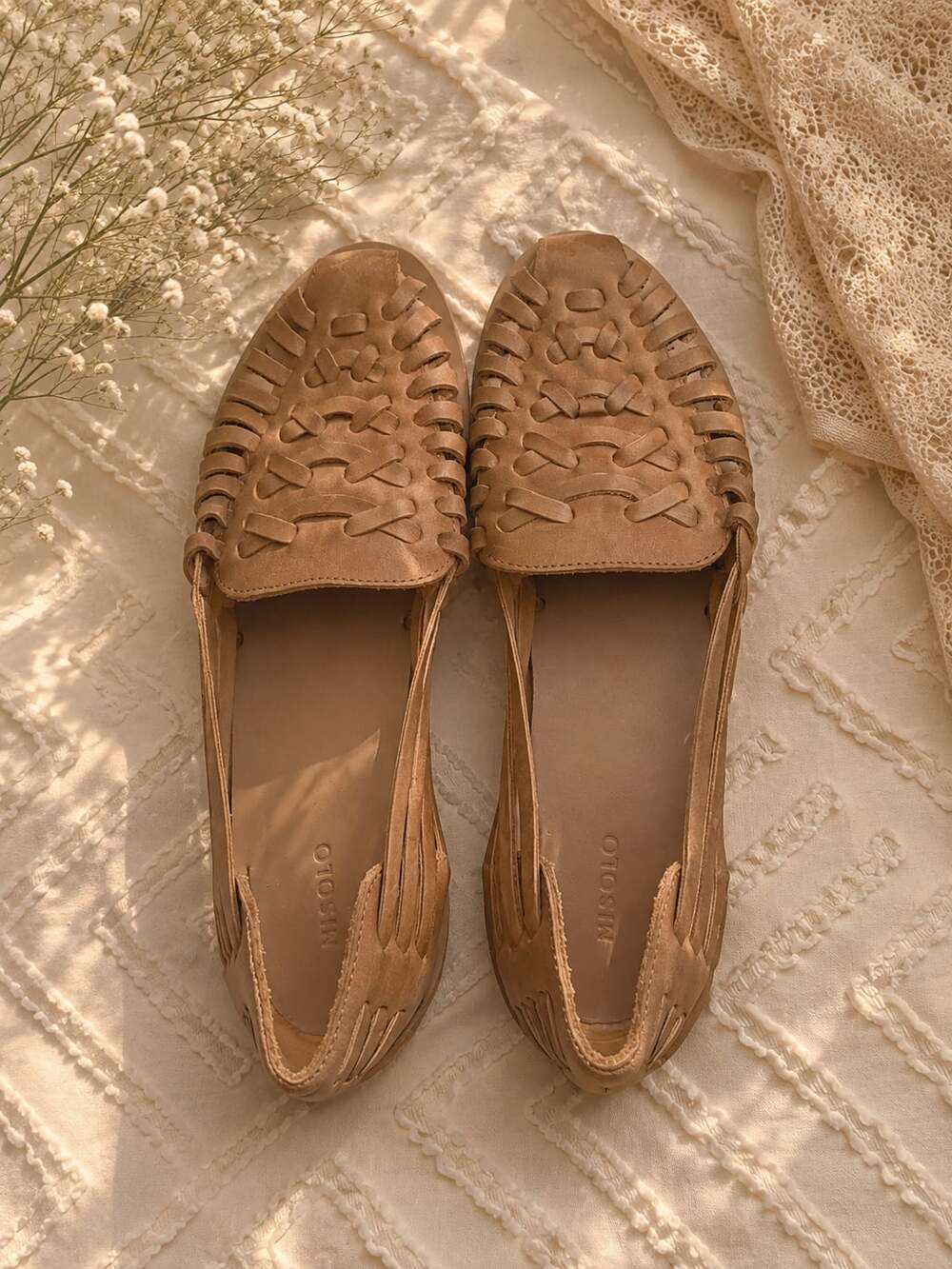 Nisolo Women's Huarache Sandal, Almond, Size 9.5